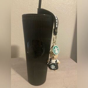 Starbucks black cup with matching keychain included